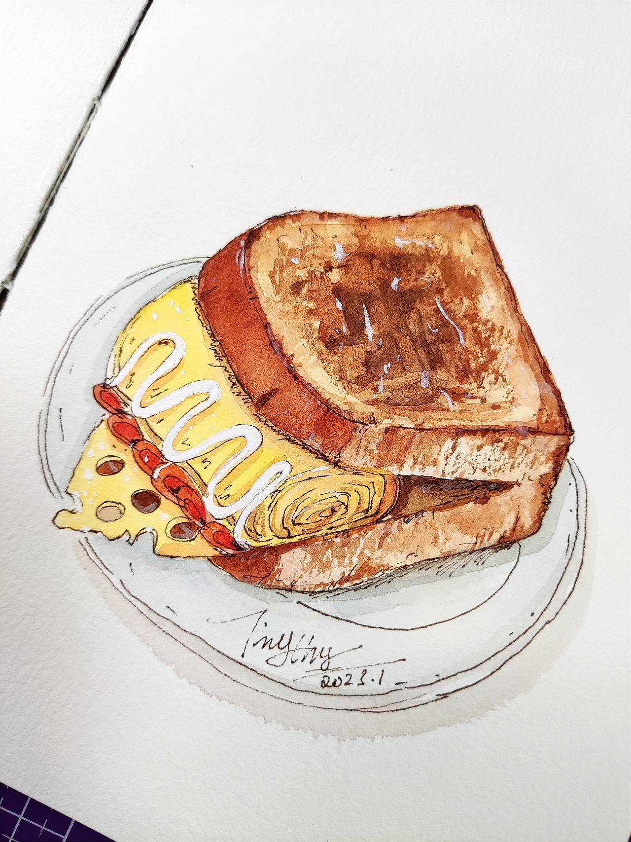 2023年1月份手绘水彩画总结30张