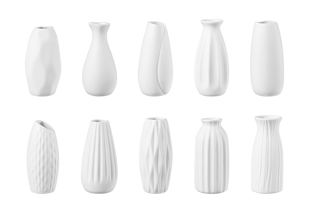 亚马逊产品拍摄-10pcs白色陶瓷花瓶