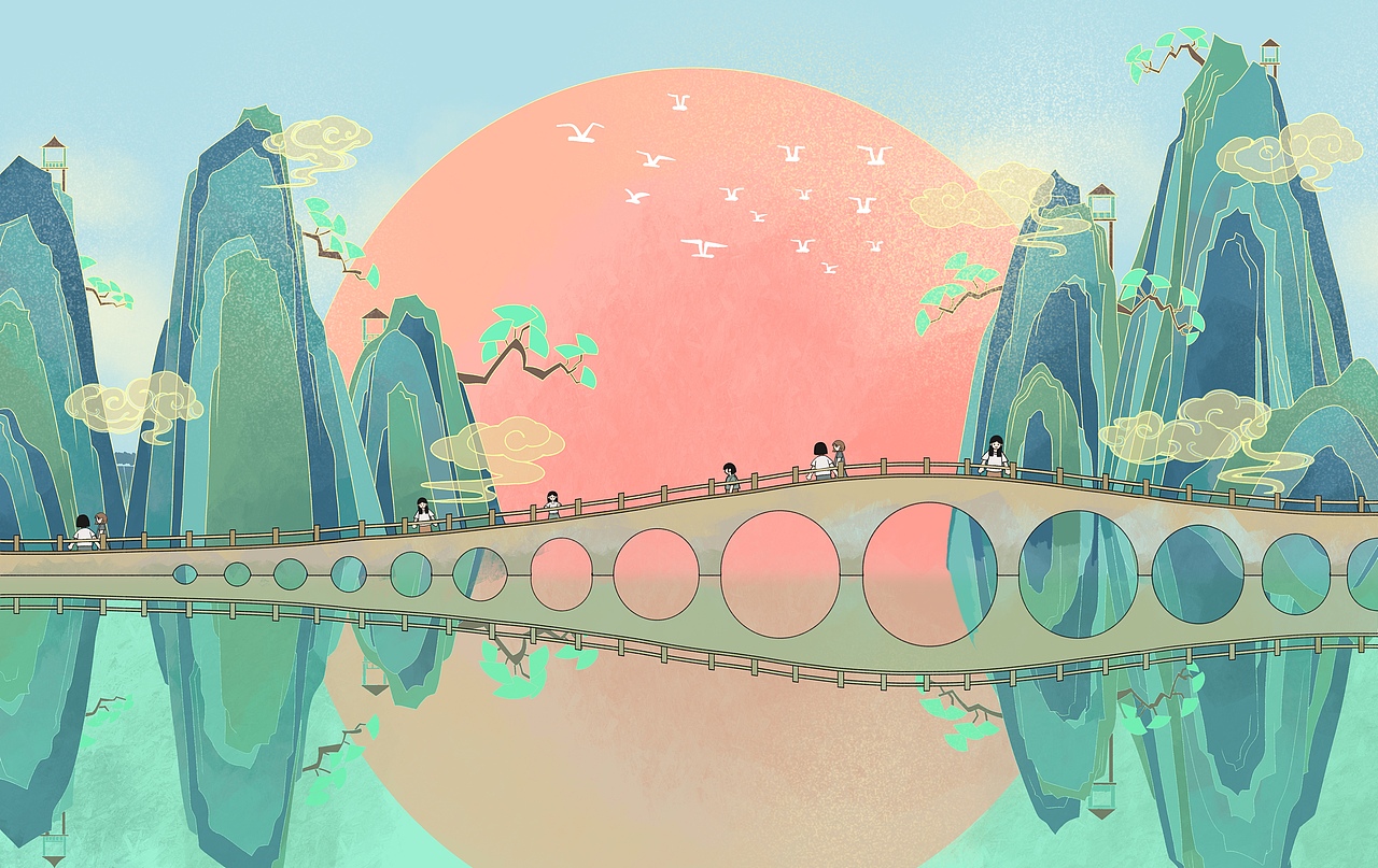 姑蘇美景（圖ZMzQzMDA0MzYw） - 商業(yè)插畫 - 站酷設(shè)計(jì)師努力畫畫的卷卷原創(chuàng)素材 - 站酷ZCOOL