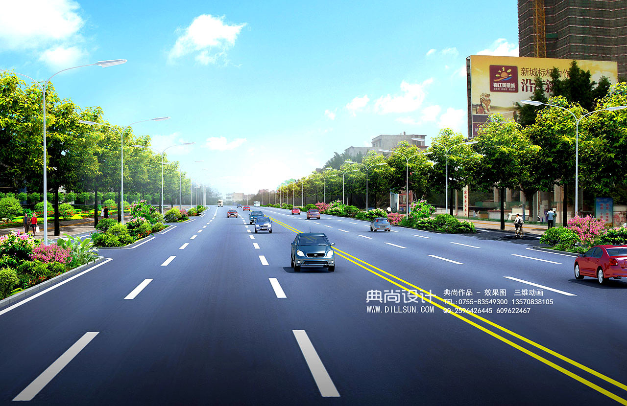 道路园林效果图2