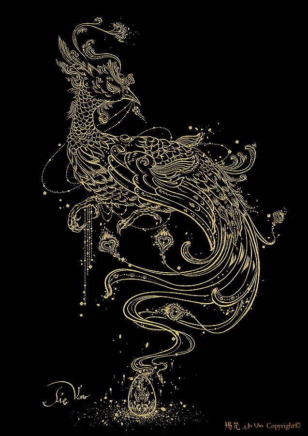 金描幻獸 - 孵化系列作六幅（图ZMzM0NDI2NDMy） - 艺术插画 - 站酷设计师羯梵原创素材 - 站酷ZCOOL