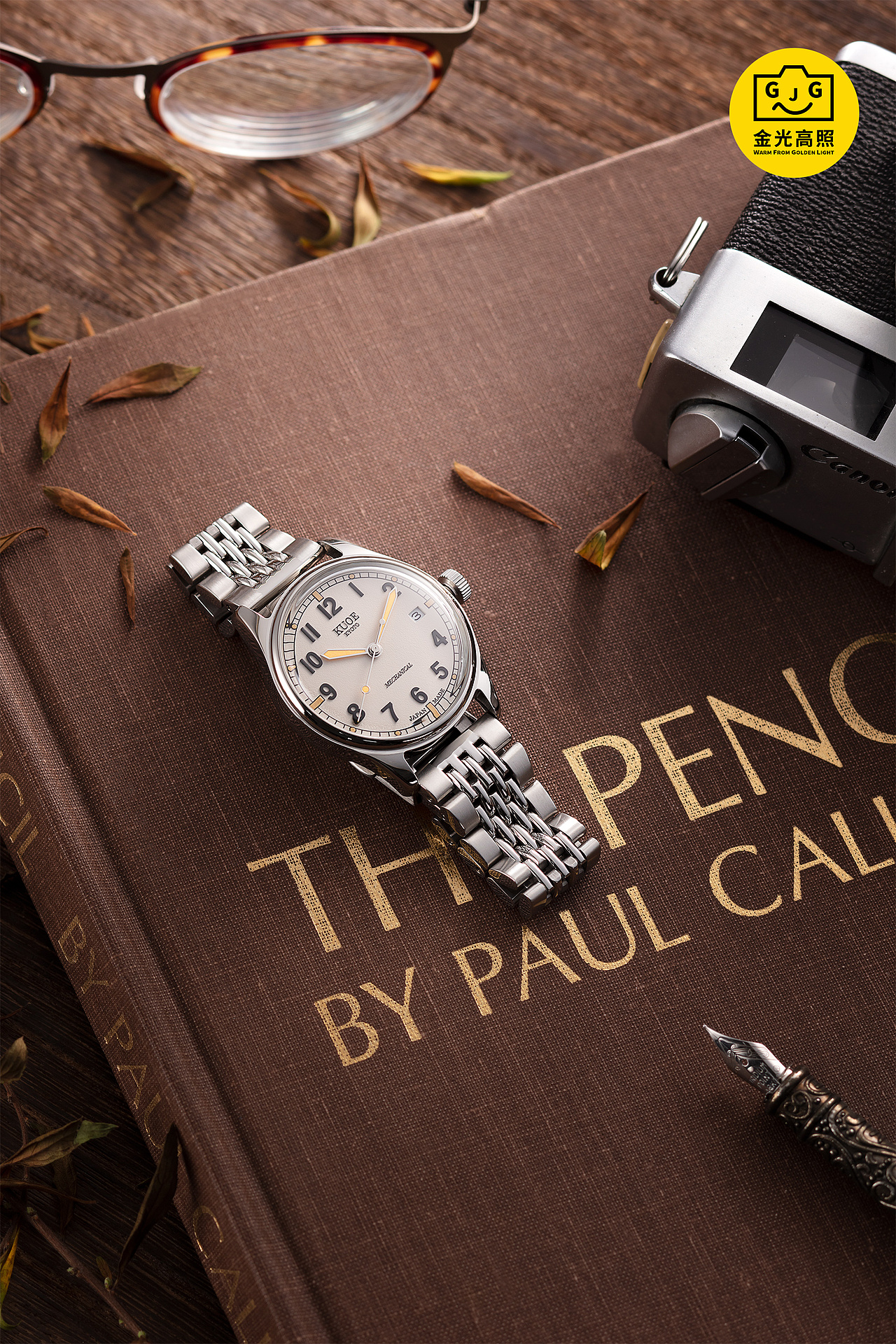 日本小众手表品牌KUOE 机械表拍摄 手表摄影 金光高照