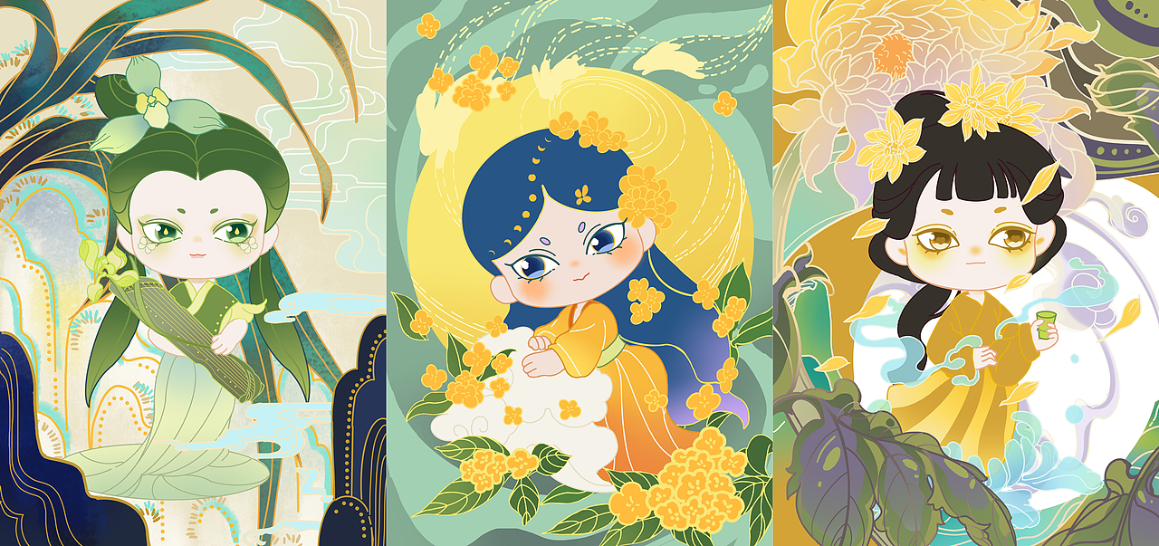 花·月令·十二月令花（图ZMzU5NDE0Mzg4） - 创作习作 - 站酷设计师PlayComicAnny原创素材 - 站酷ZCOOL