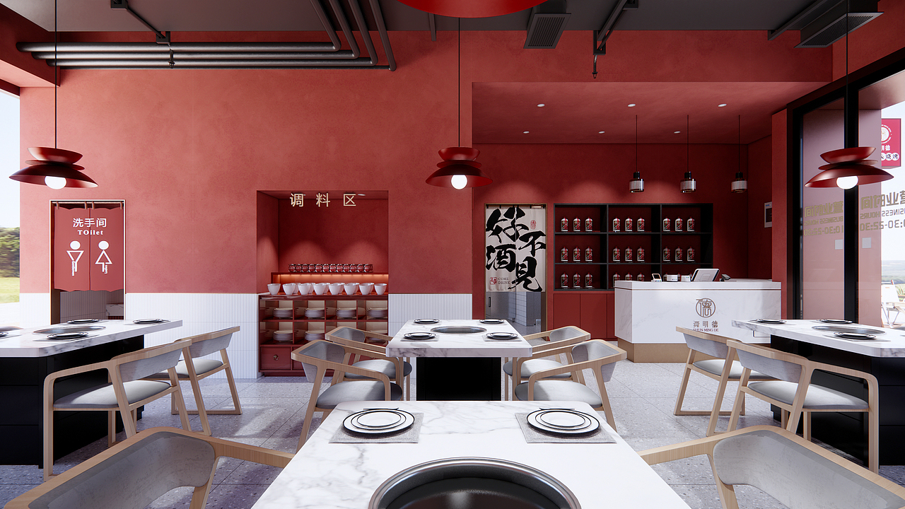 火锅&烧烤店——餐饮空间设计（图ZMzQ4NTczMjA4） - 建筑设计 - 站酷设计师小孙同学原创素材 - 站酷ZCOOL
