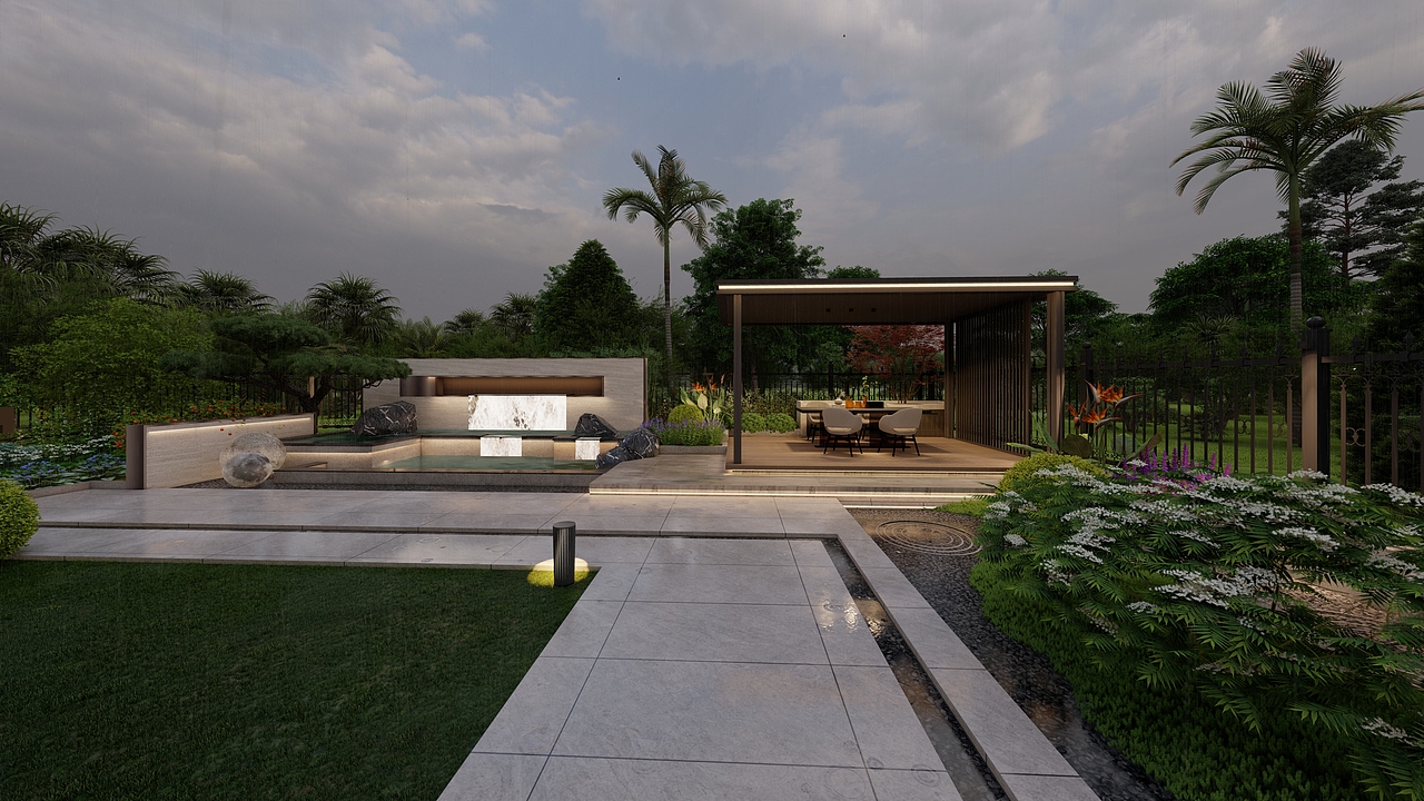 380平米别墅庭院设计,让梦幻与自然交织!