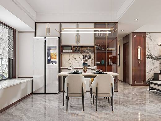 新中式客餐厅（个人主页-ZNjA0MzA1Njg=） - 家装设计 - 站酷设计师崔晓月原创素材 - 站酷ZCOOL