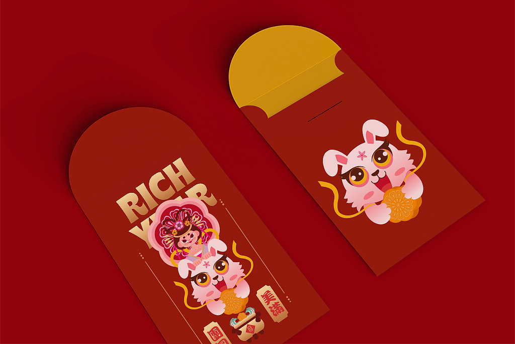 玉兔恭賀新春（圖ZMzIwMDEyMjMy） - 商業(yè)插畫 - 站酷設(shè)計師jj家有理想原創(chuàng)素材 - 站酷ZCOOL