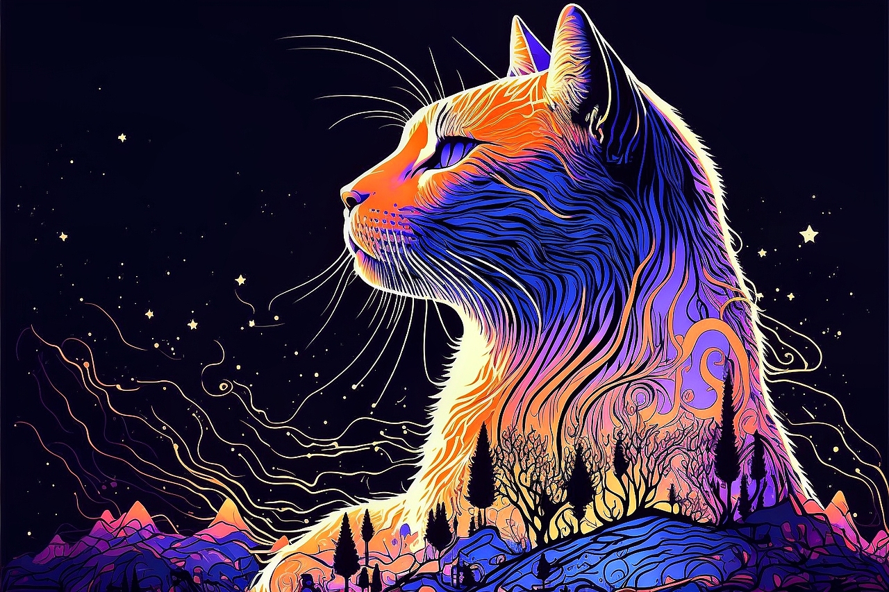 彩色线条十三生肖