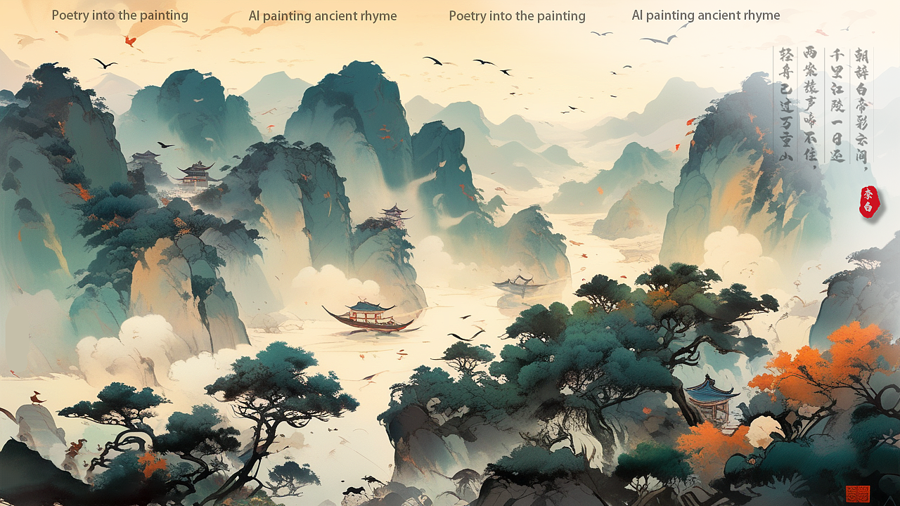 早发白帝城 李白（图ZMzY1MzQwNDEy） - AI作品 - 站酷设计师桂桂Jane原创素材 - 站酷ZCOOL