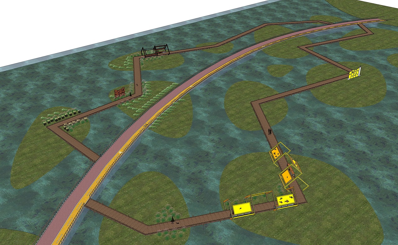 湿地栈道SU模型下载（图ZMzIyOTMwNDA0） - 景观设计 - 站酷设计师素模网原创素材 - 站酷ZCOOL