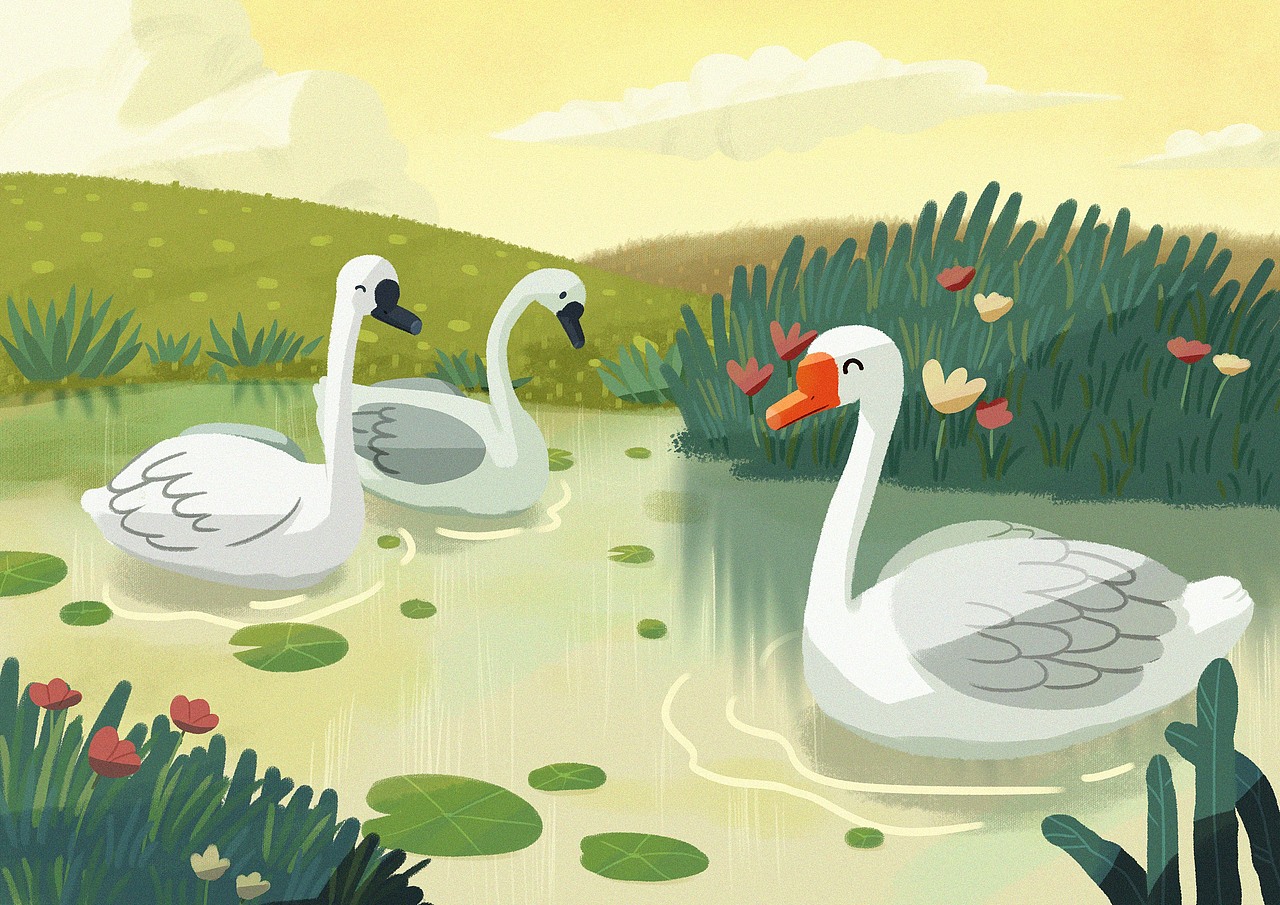 绘本故事 | 丑小鸭的故事（图ZMzUwMTIzNTEy） - 绘本 - 站酷设计师插画小怪兽原创素材 - 站酷ZCOOL