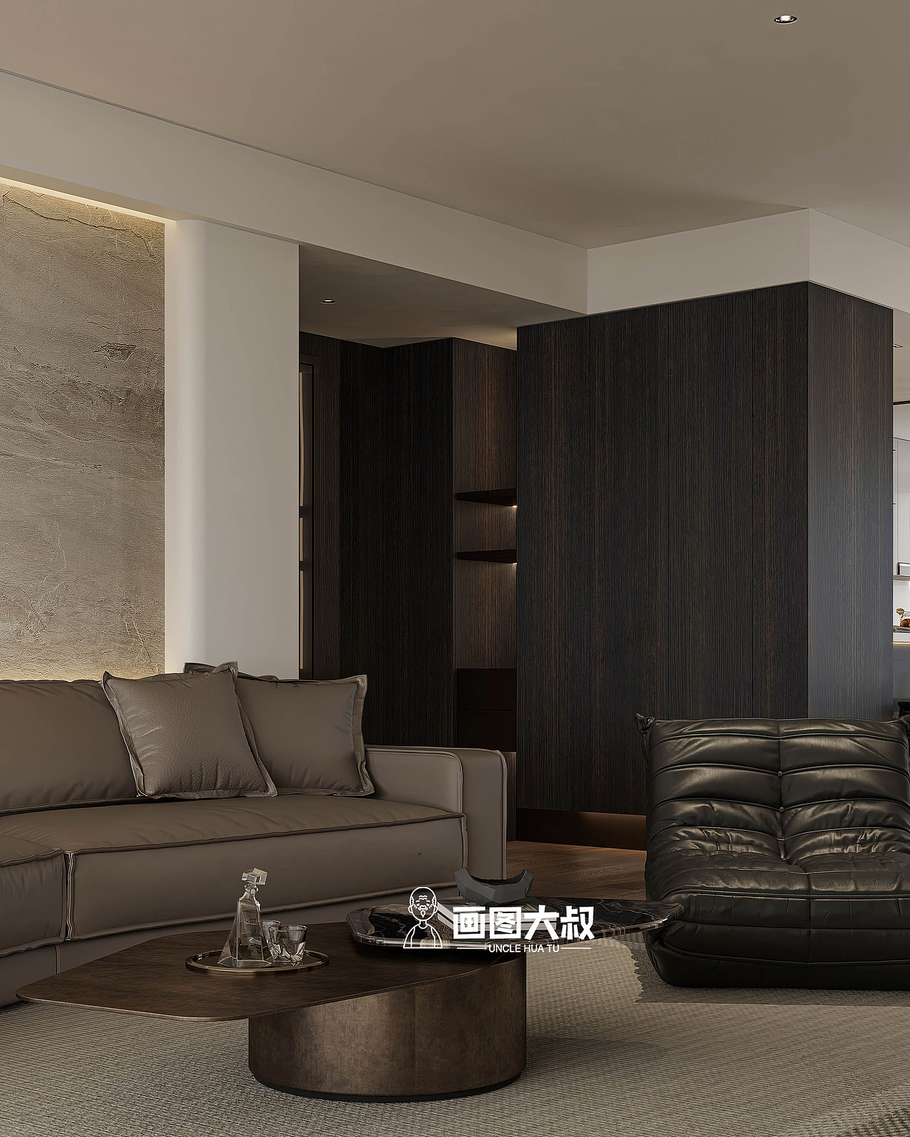 現(xiàn)代復古風效果圖（圖ZMzM4MTY3OTUy） - 家裝設計 - 站酷設計師畫圖大叔原創(chuàng)素材 - 站酷ZCOOL