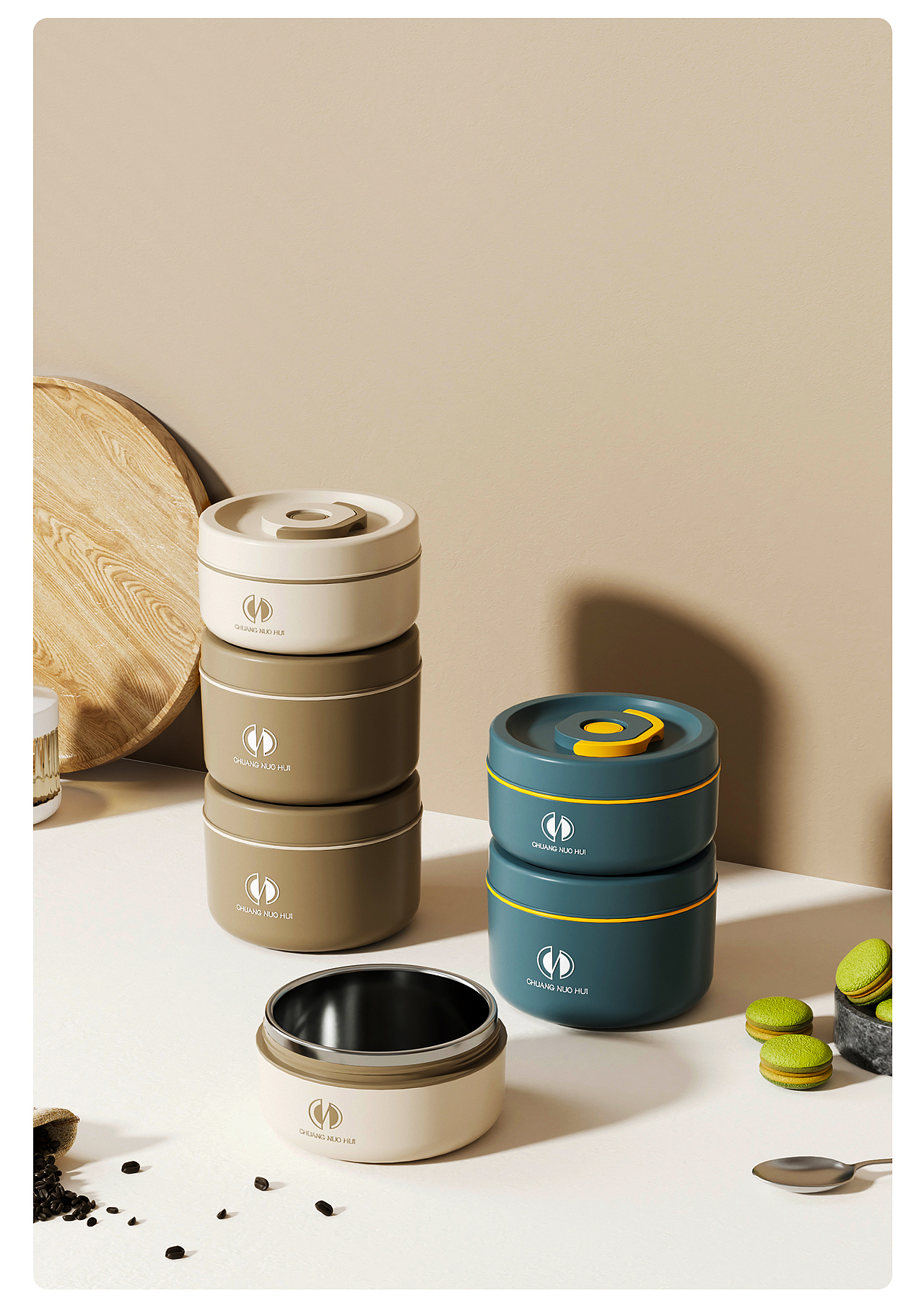 保温饭盒丨厨具丨详情丨C4D产品渲染 ✖ 德艺电商视觉