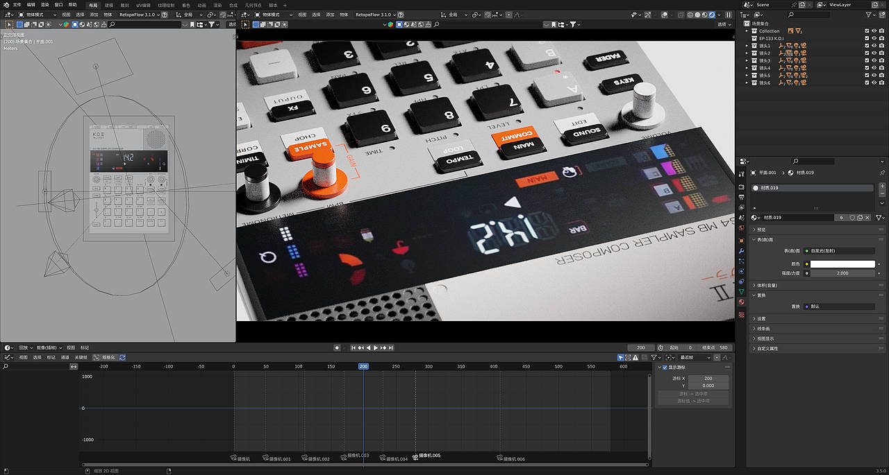 Blender 临摹 EP-133 K.O.II（图ZMzYzNzYzOTUy） - 电子产品 - 站酷设计师赤炜工业设计原创素材 - 站酷ZCOOL