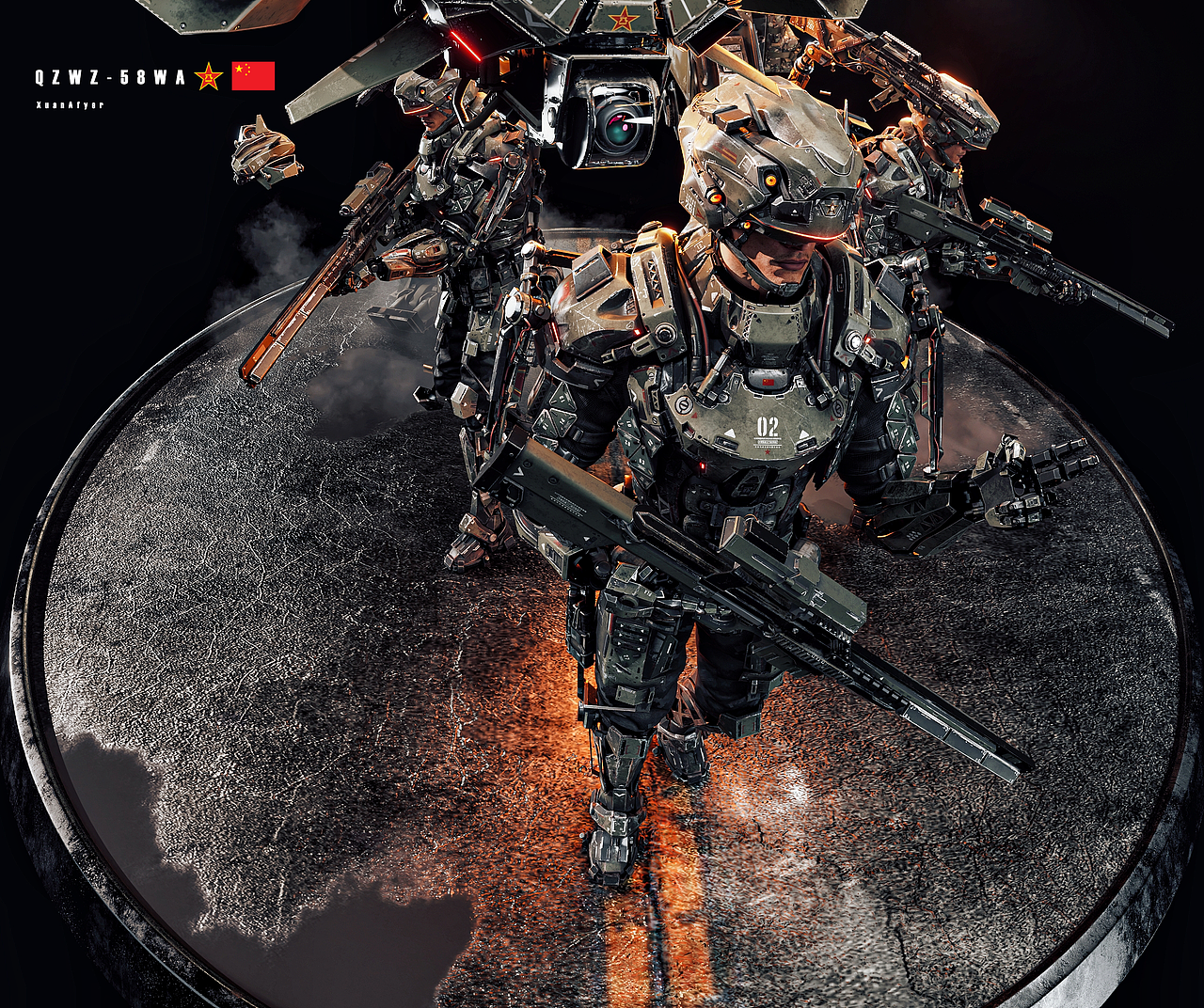 空间陆战队-机甲小队次世代概念设计建模