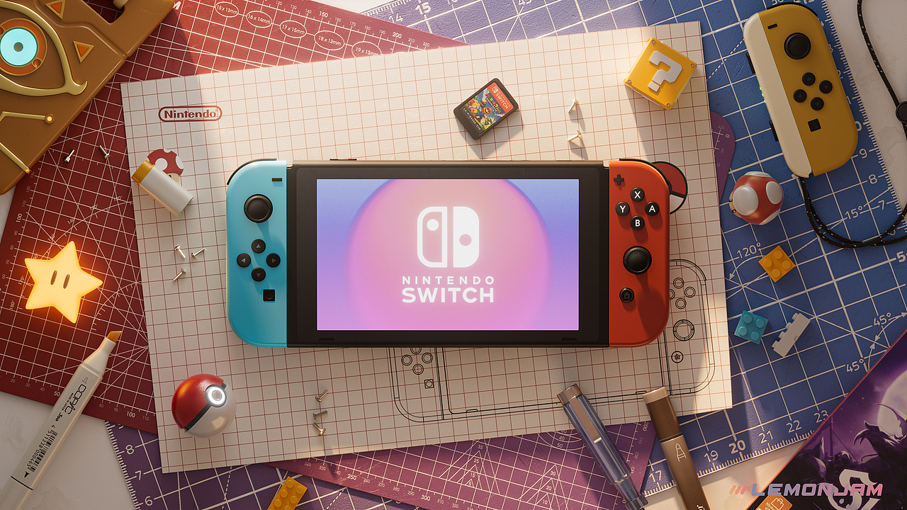 一台switch的渲染之旅（图ZMzU5NTQ5ODcy） - 产品 - 站酷设计师lemonjam原创素材 - 站酷ZCOOL