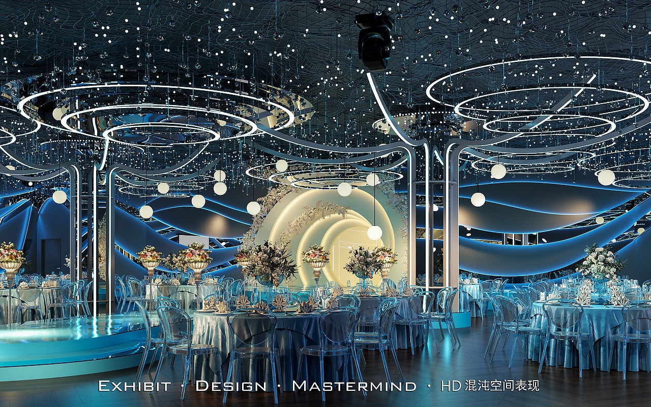 现代 高端 酒店婚礼 宴会厅 X 混沌空间表现（图ZMzUyNTMwMTgw） - 酒店餐饮设计 - 站酷设计师混沌空间写实表现原创素材 - 站酷ZCOOL