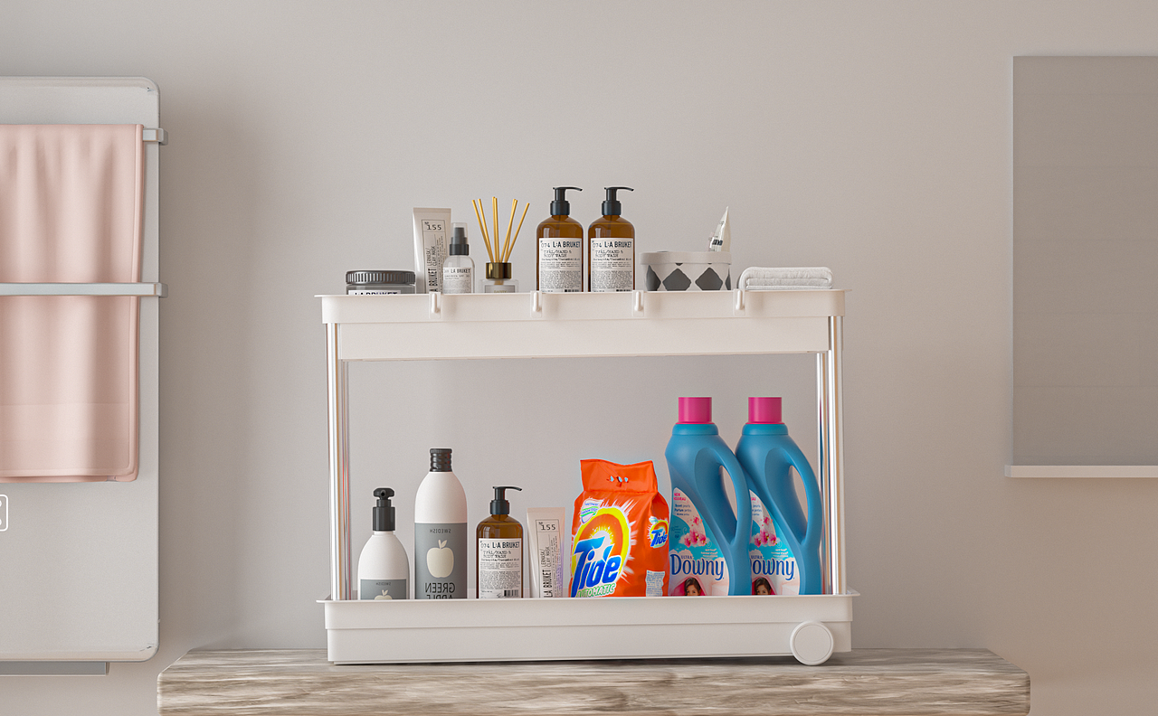 厨房置物架渲染