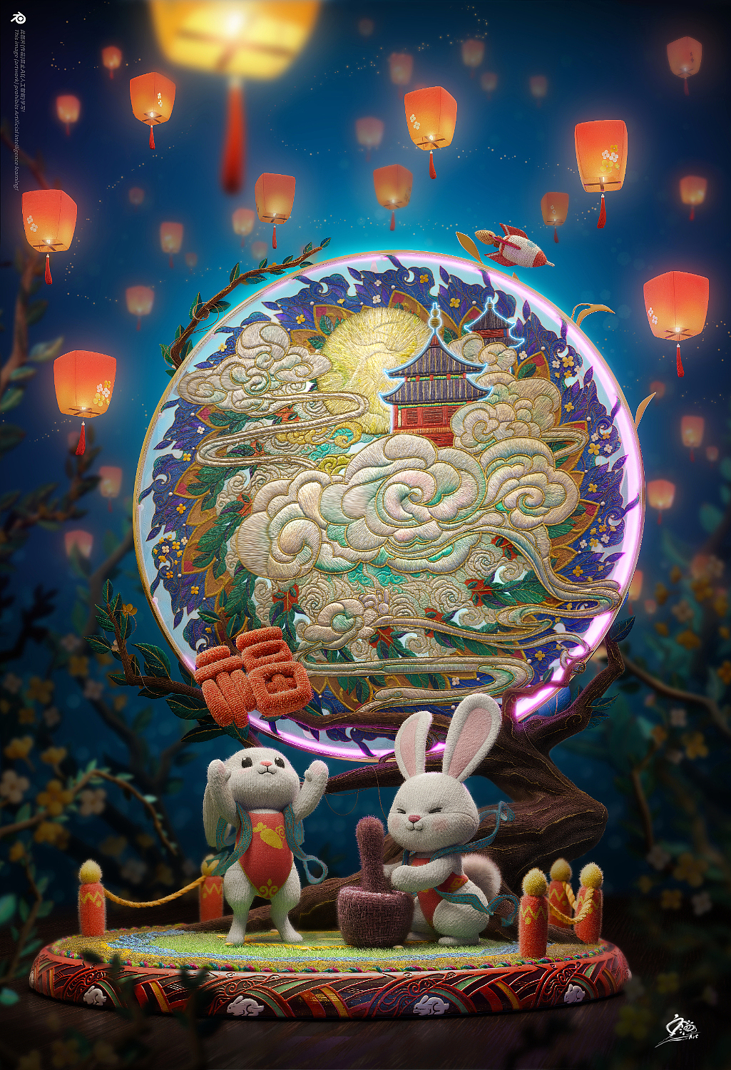 月宫木犀-祥云玉兔送福图(图ZMzYxOTYzMjA0) - 场景 - 站酷设计师Seawayer原创素材 - 站酷ZCOOL