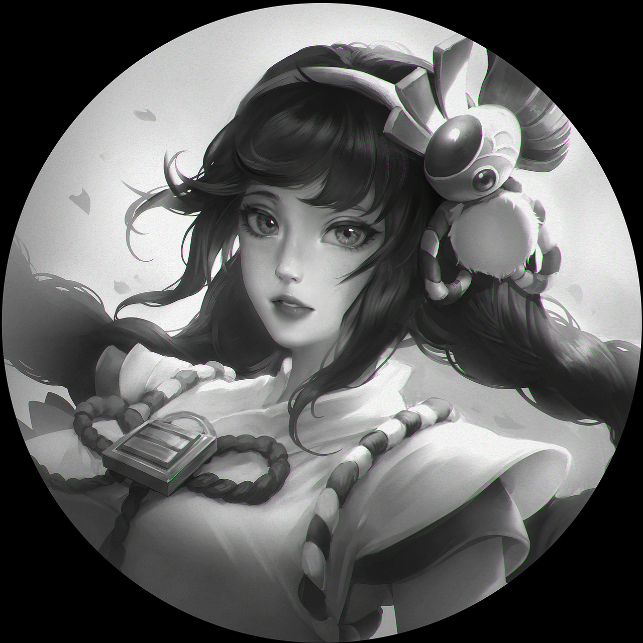 大乔黑白头像（图ZMzUzMzYyODAw） - 游戏原画 - 站酷设计师甾灼原创素材 - 站酷ZCOOL