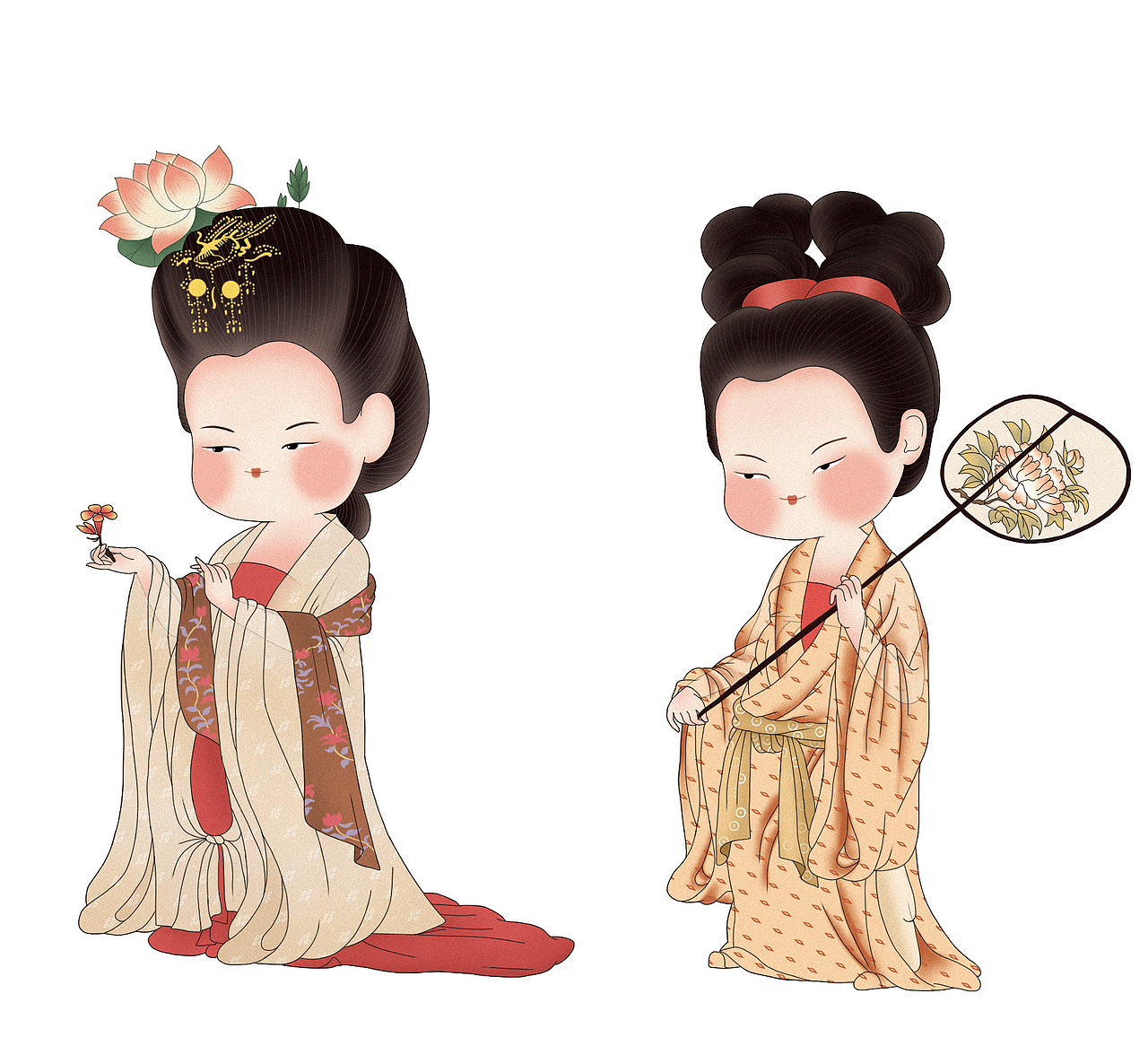 簪花仕女图（图ZMzAxOTU2MjU2） - 商业插画 - 站酷设计师那个村的富贵原创素材 - 站酷ZCOOL