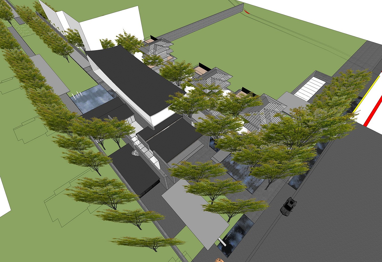 仁恒置地示范区景观SU模型下载