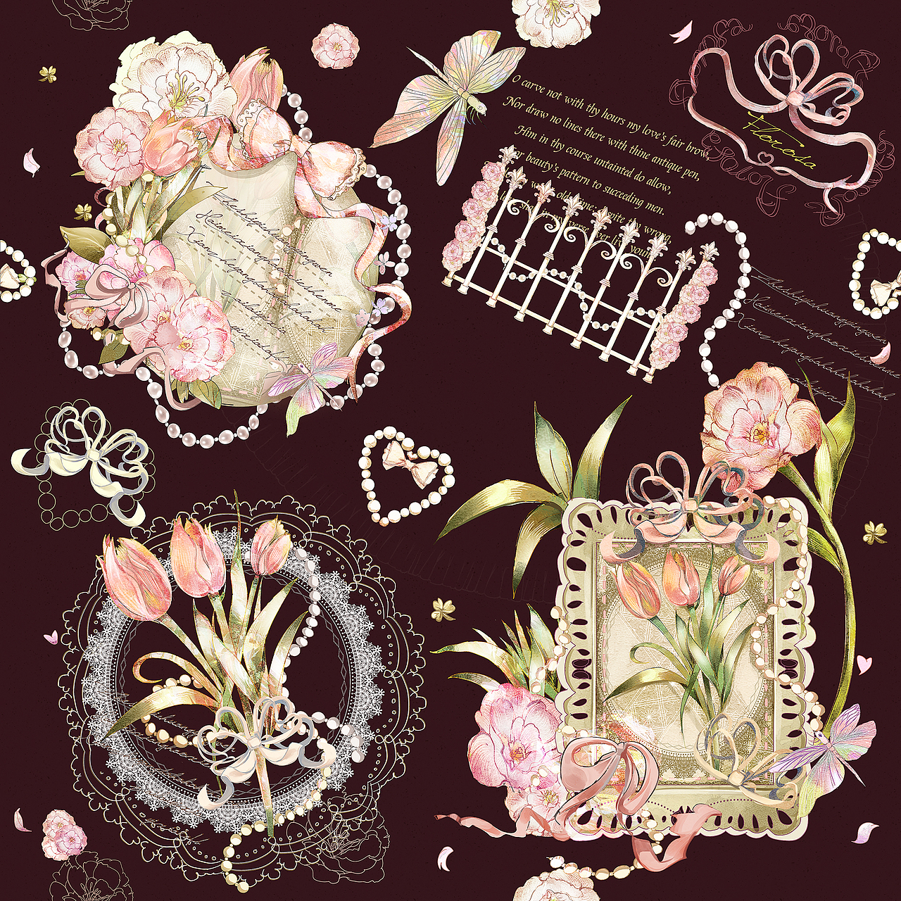 🌷郁金香之吻🌷//Lolita柄图展示（图ZMzMyNzA5OTMy） - 商业插画 - 站酷设计师月耀狐狐原创素材 - 站酷ZCOOL