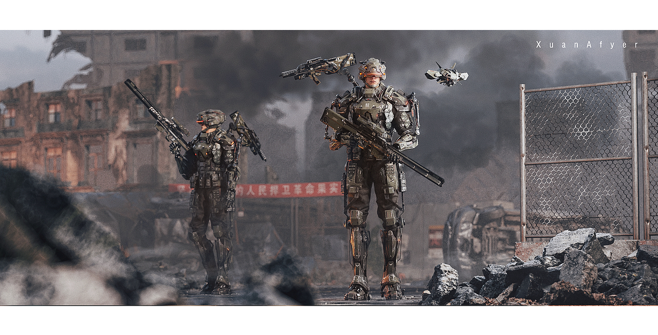 空间陆战队-机甲小队次世代概念设计建模