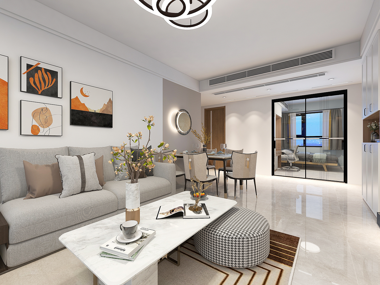 济南市万泰装饰融创文旅城125平现代风格案例