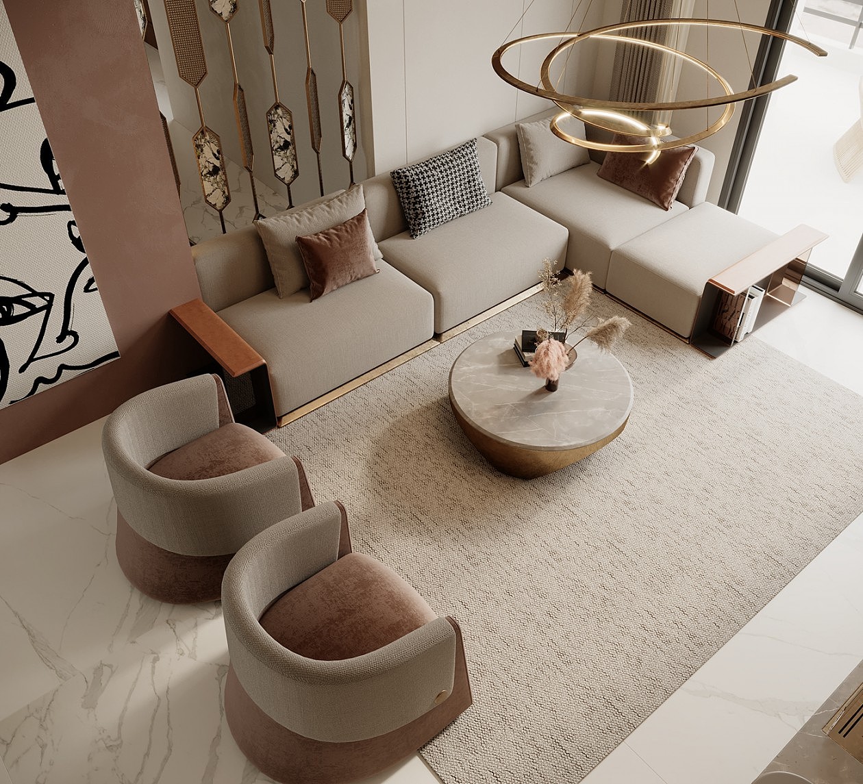 现代暖色系空间