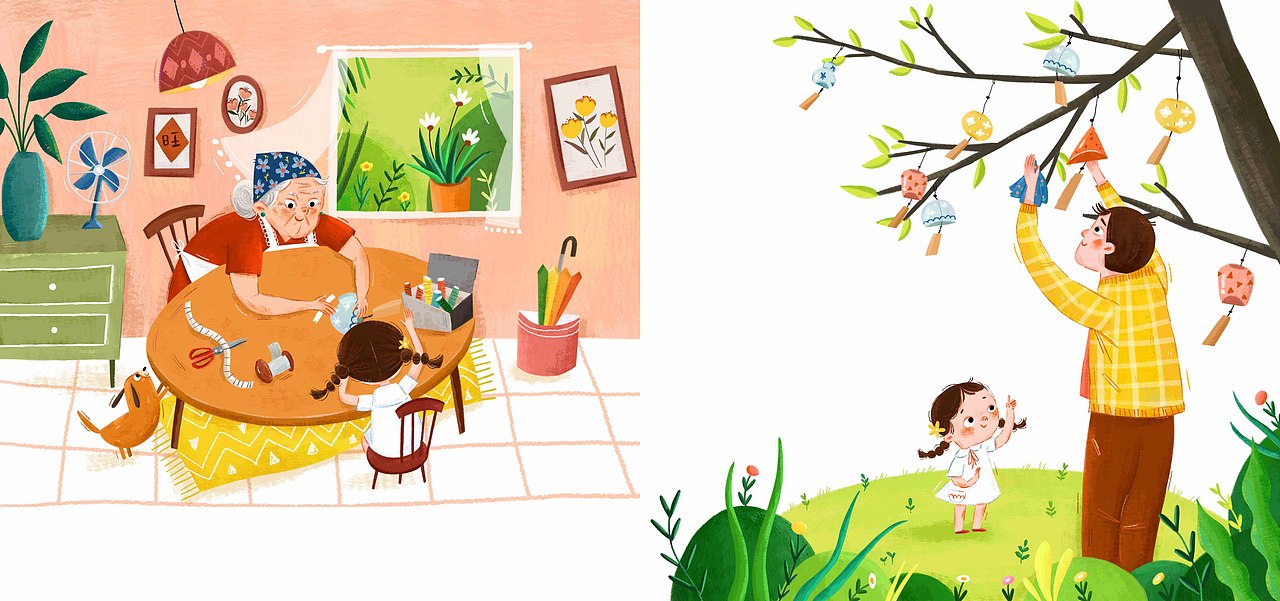 绘本故事-风铃小镇（图ZMzA5Mzk1NzI4） - 儿童插画 - 站酷设计师O大勇原创素材 - 站酷ZCOOL