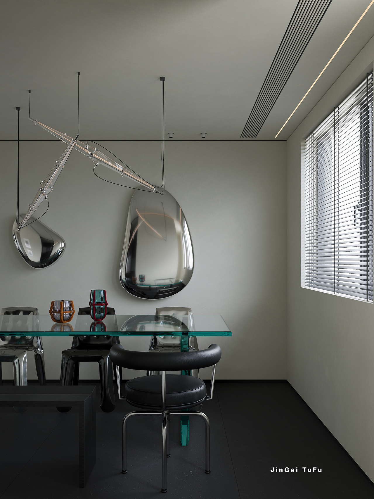 黑白灰调·现代简约客餐厅设计（图ZMzY4NDM2NzA0） - 家装设计 - 站酷设计师图夫x金该_效果图原创素材 - 站酷ZCOOL