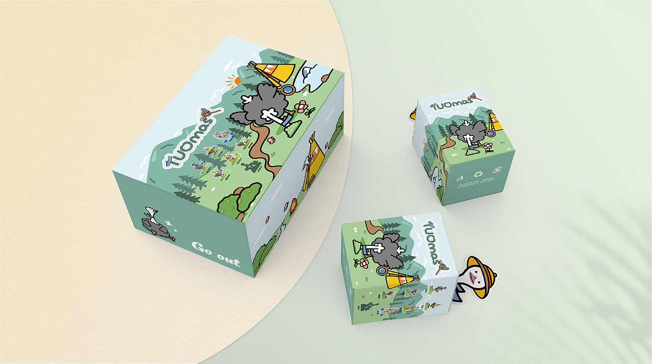 蕉下&鸵马斯联名盲盒包装设计