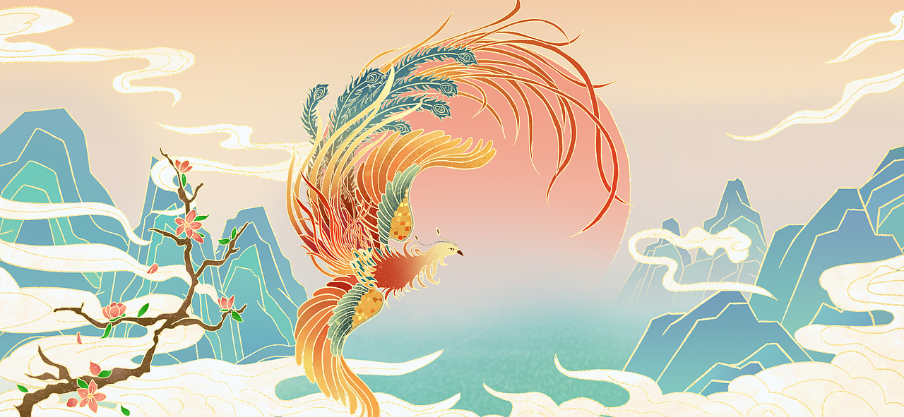“盛世如画 山海和鸣”手绘海报（图ZMzU2MjYzOTI0） - 商业插画 - 站酷设计师猫猫chi鱼鱼原创素材 - 站酷ZCOOL