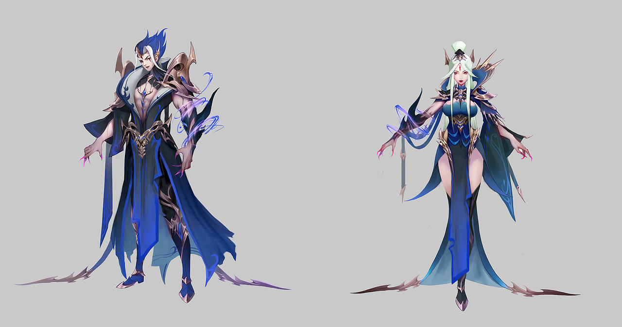 中国风男女角色套装（图ZMzQzNTkzNjA4） - 游戏原画 - 站酷设计师野生插画设计师原创素材 - 站酷ZCOOL