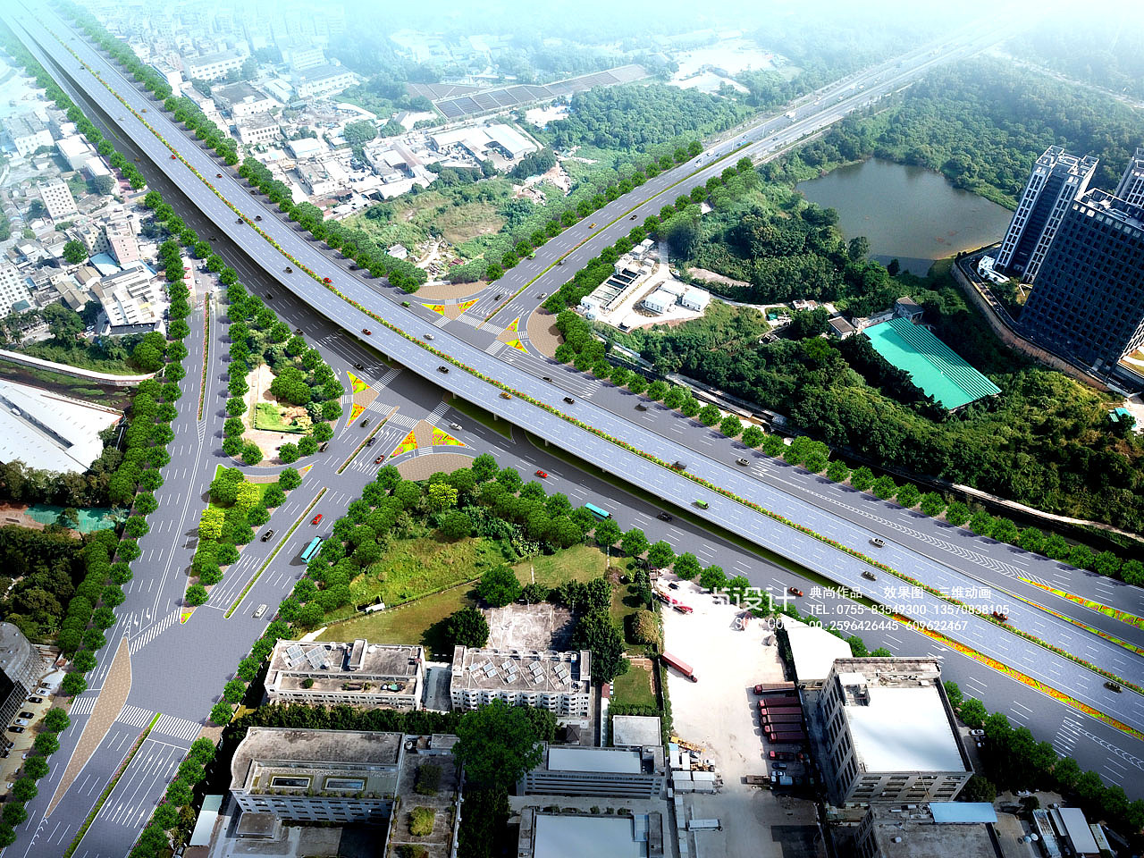 立交效果图1立交++-2 互通立交设计