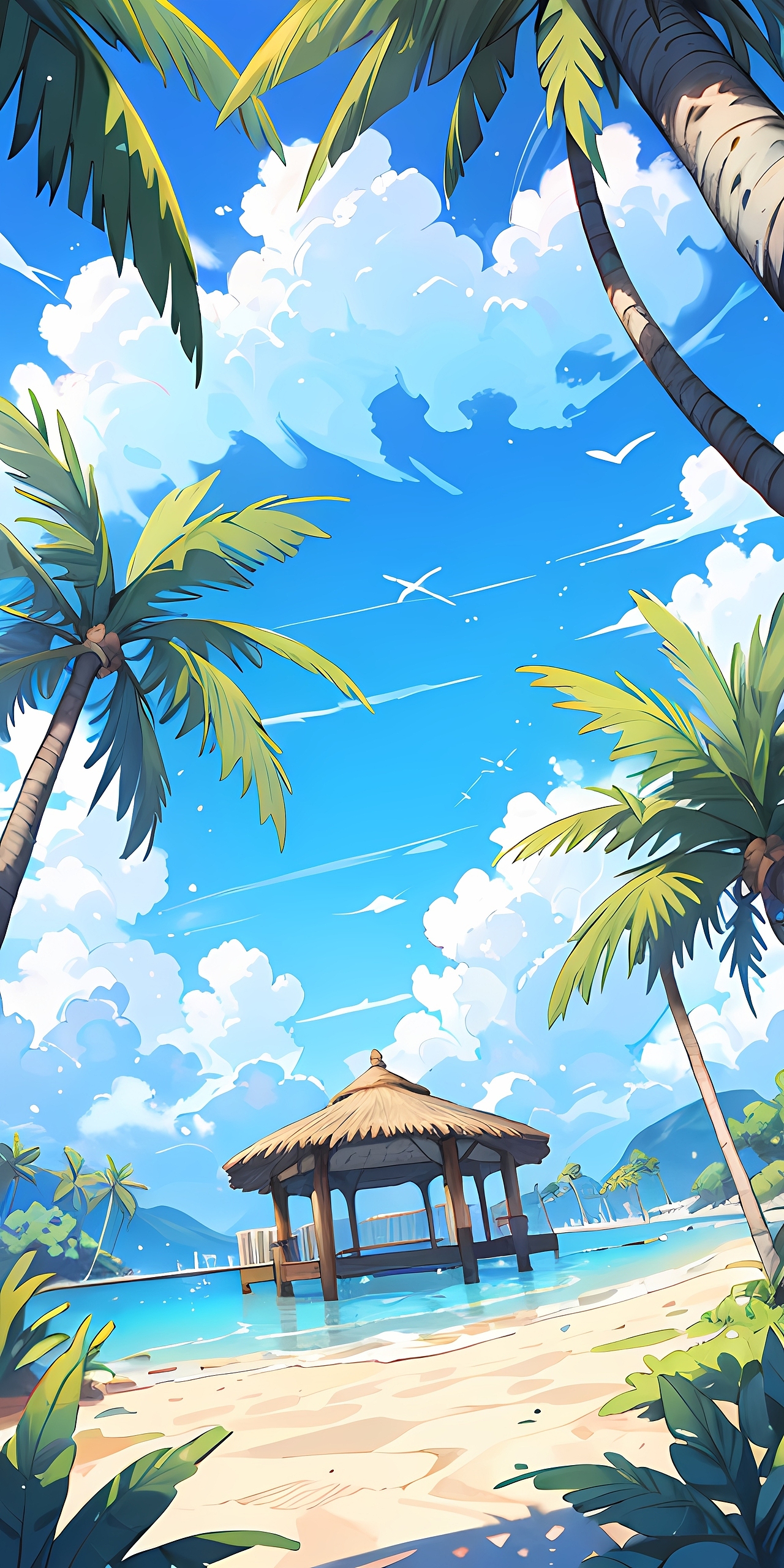 手機(jī)壁紙【唯美插畫】第3彈【海濱假日1】插畫（圖ZMzQ4MzAyOTI0） - 藝術(shù)插畫 - 站酷設(shè)計(jì)師樓上神秘男子原創(chuàng)素材 - 站酷ZCOOL