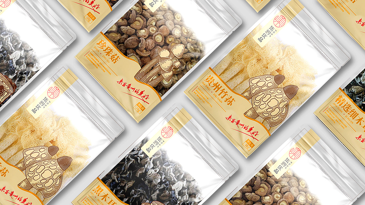 原创×集黔优品 | 竹荪/木耳/菇干货系列包装设计
