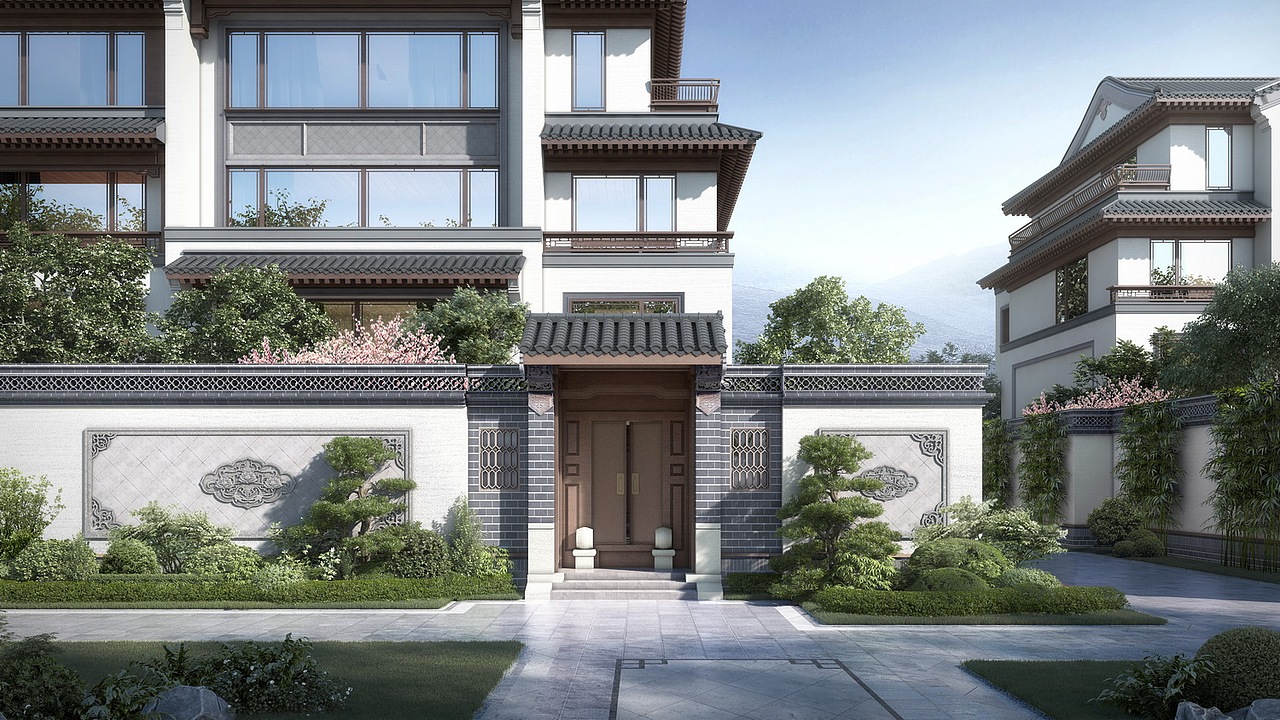 中式庭院-院门、坊门、前门、庭院 效果图作品