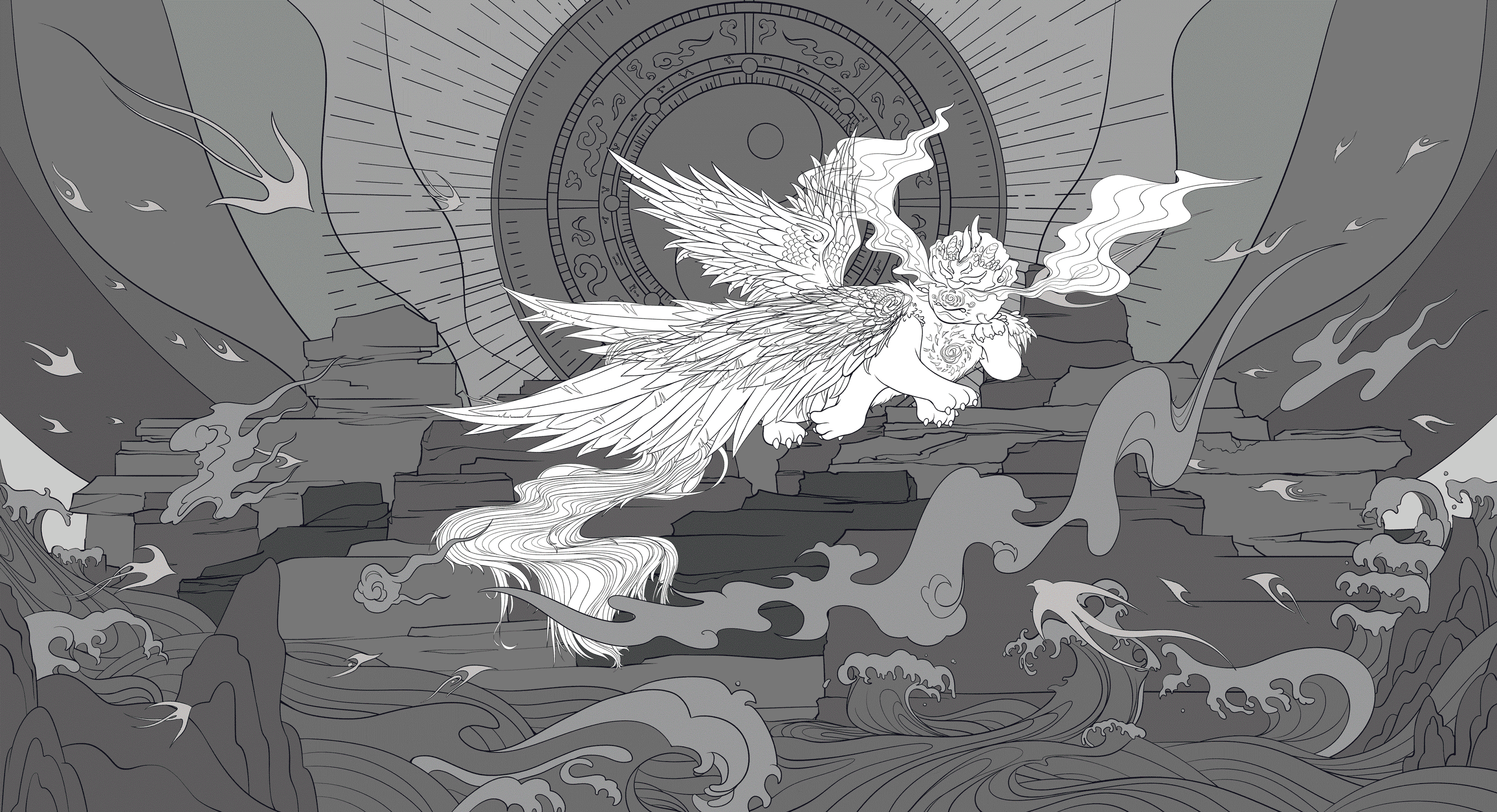 《山海经》四大凶兽·混沌 | 国潮商业插画（图ZMzM4MzcwMTQw） - 商业插画 - 站酷设计师千丶阿律原创素材 - 站酷ZCOOL