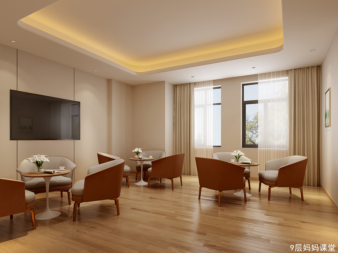 银川装修公司|银川爱玛家母婴中心装修设计方案鉴赏（图ZMzQ4NDE5ODI0） - 商业空间设计 - 站酷设计师宁夏镹臻工装原创素材 - 站酷ZCOOL