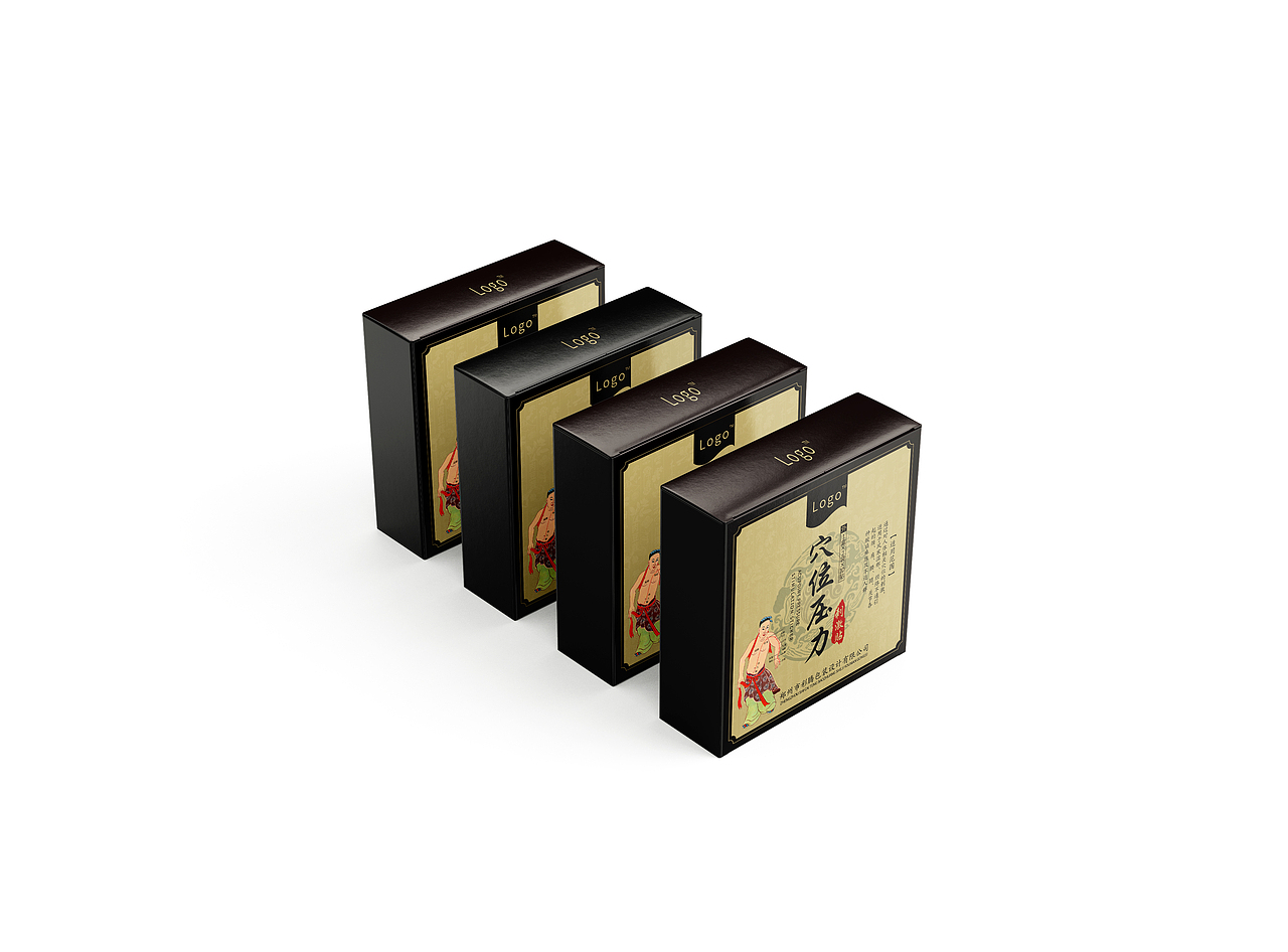 膏药包装设计 可商用 复古中式医药 穴位压力刺激贴（图ZMzA5NzMxMzc2） - 包装 - 站酷设计师彩腾包装设计原创素材 - 站酷ZCOOL