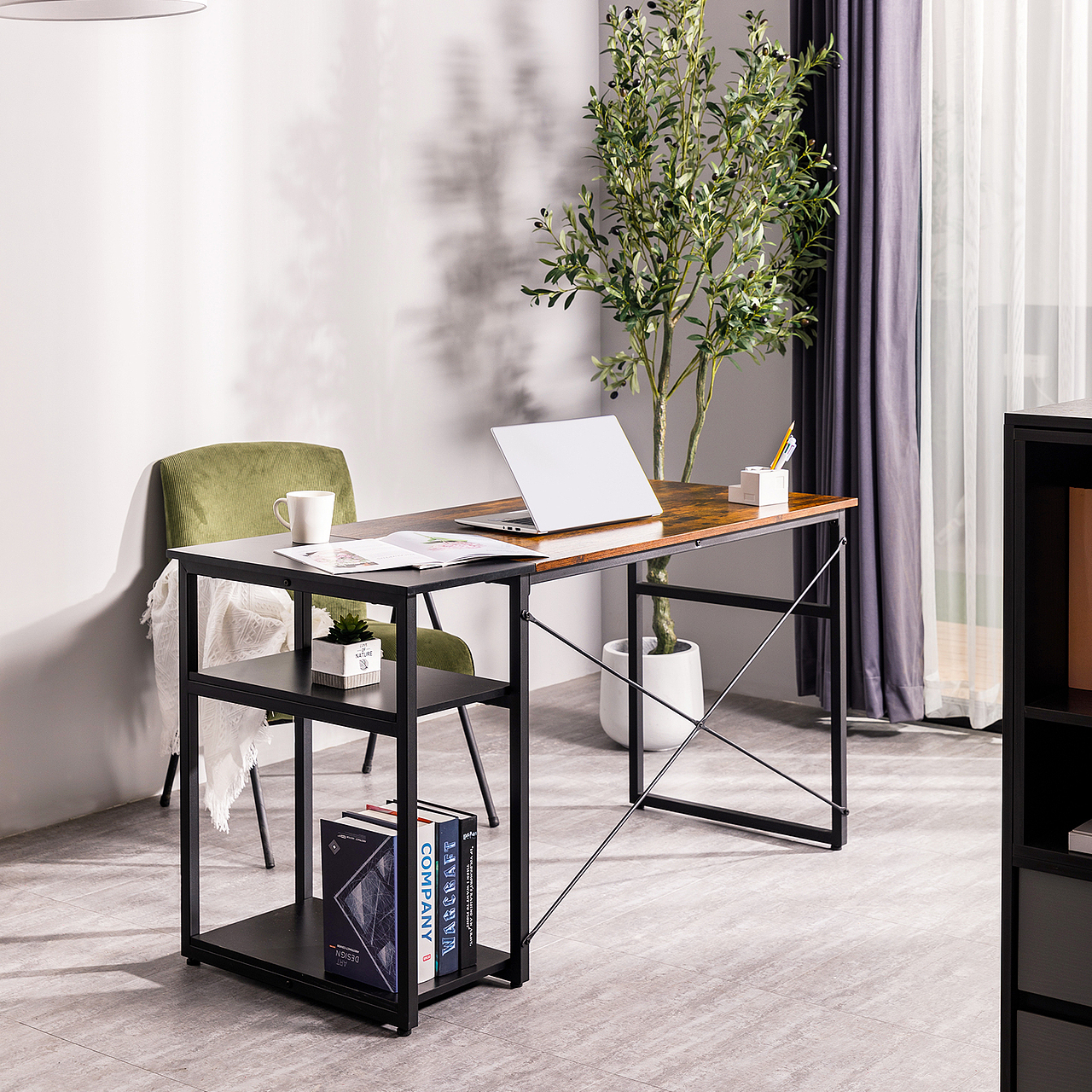 跨境电商作品展示-实拍家具-双拼写字桌