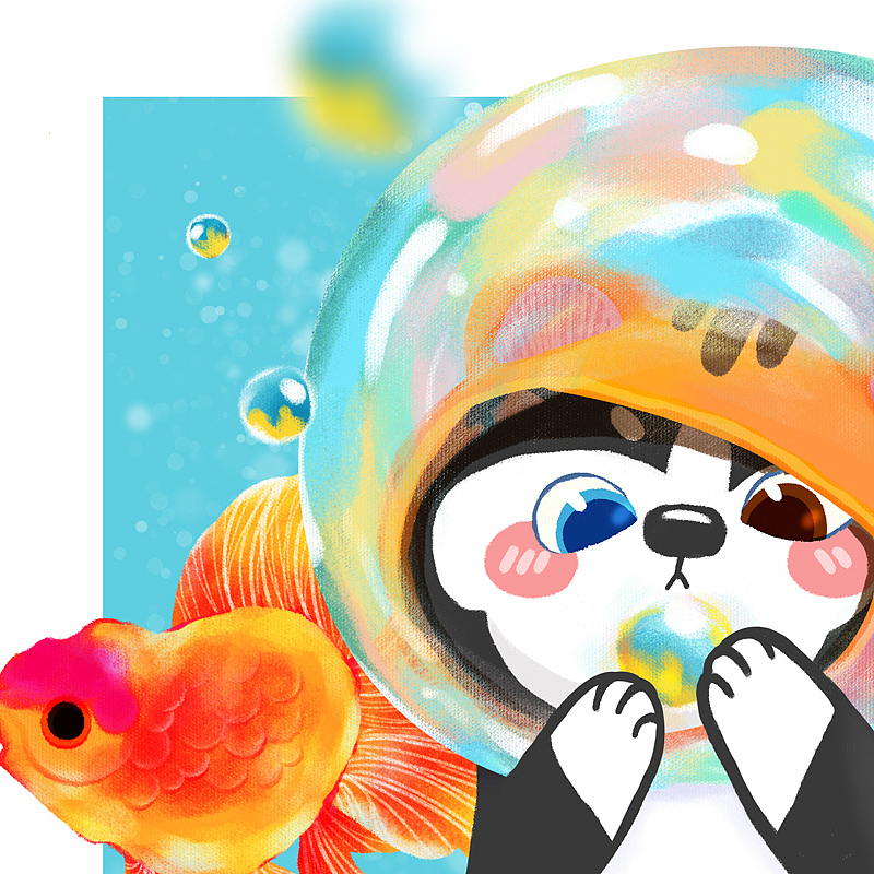 修狗金鱼夏日儿童梦（图ZMzAzMzQ5MTMy） - 创作习作 - 站酷设计师Justmiol原创素材 - 站酷ZCOOL