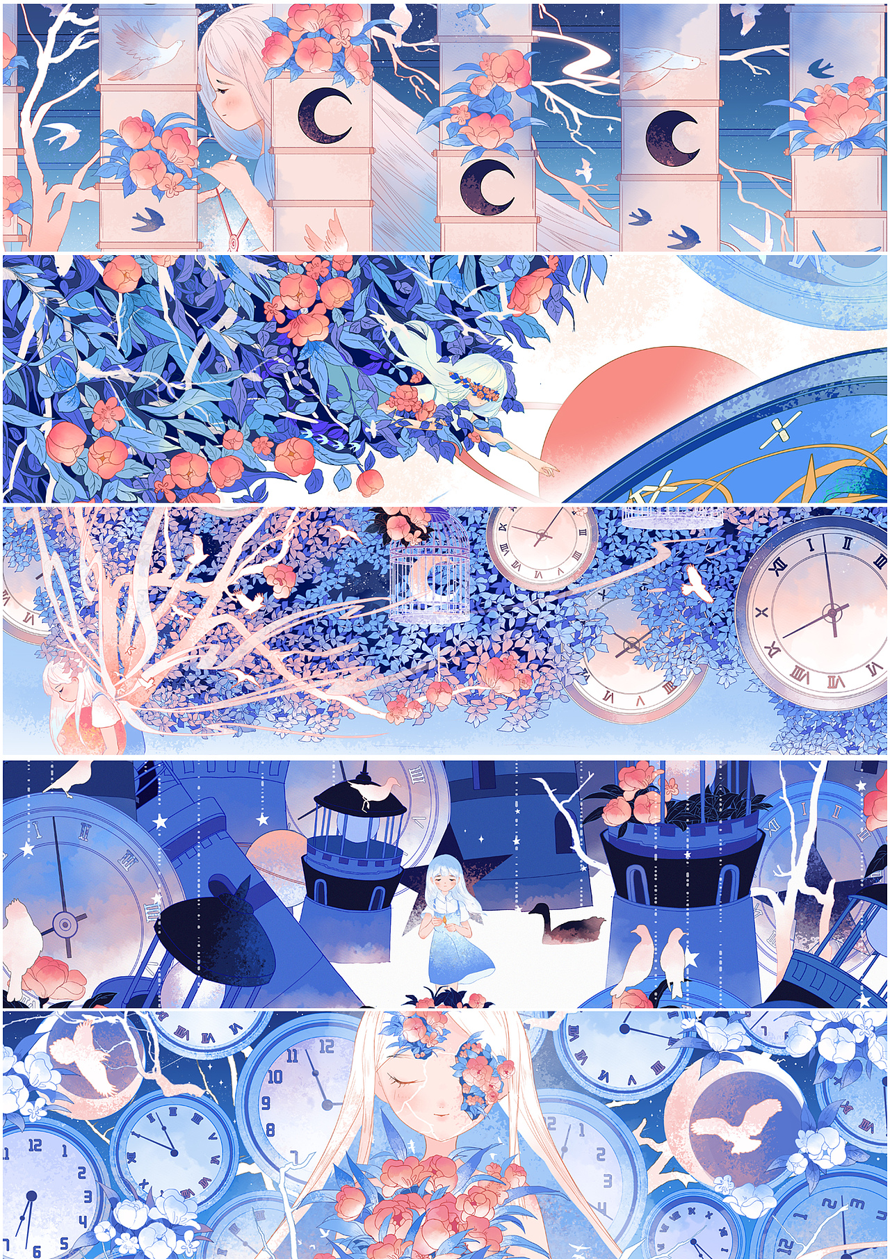 《时不语》插画合集（图ZMzQ2NTg3MzYw） - 创作习作 - 站酷设计师关木木同学原创素材 - 站酷ZCOOL