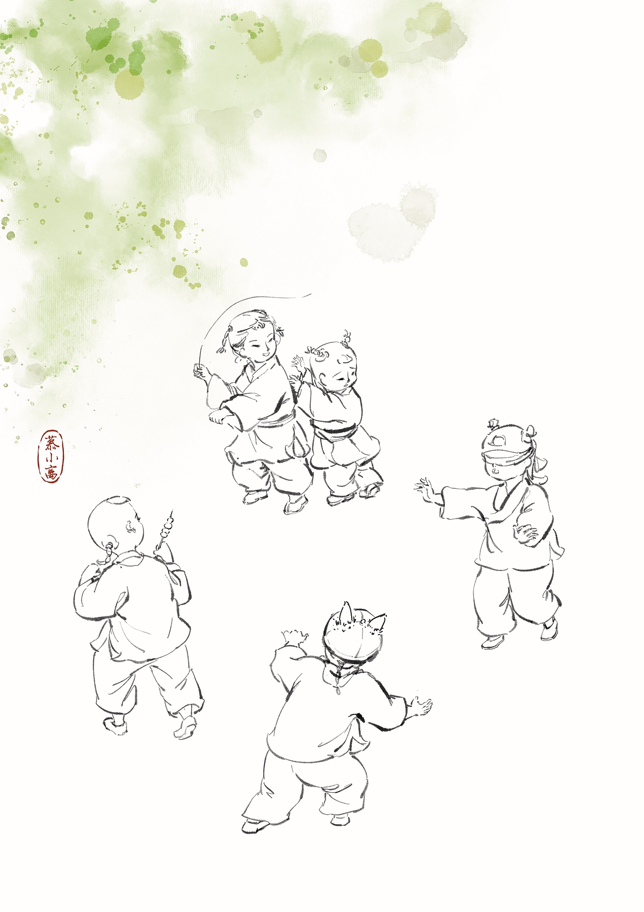 春乐-瞎子摸鱼（图ZMzM1NTExNzMy） - 儿童插画 - 站酷设计师l慕小离原创素材 - 站酷ZCOOL