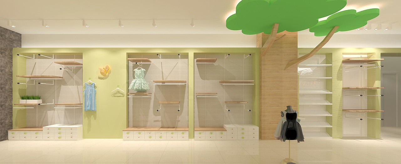 银川童装店装修设计效果图|银川装修公司