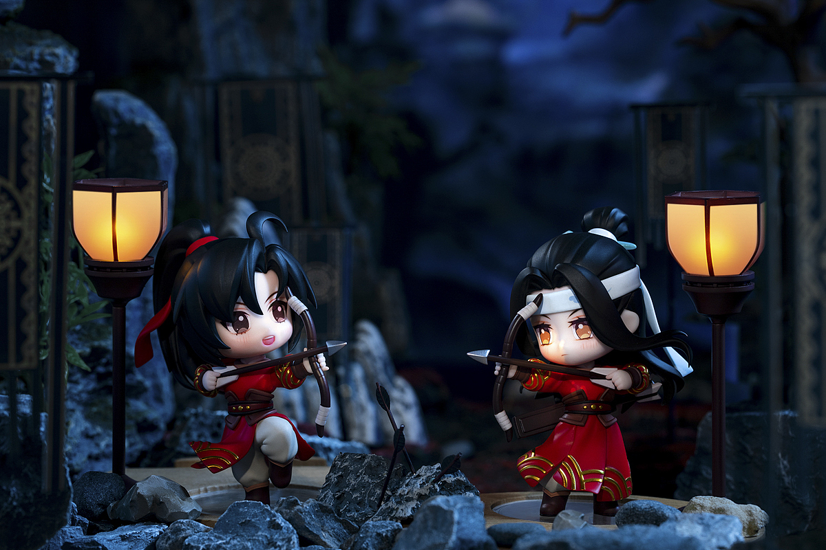 【魔道祖师】魏无羡 & 蓝忘机 玉皎弓骑功能性摆件手办