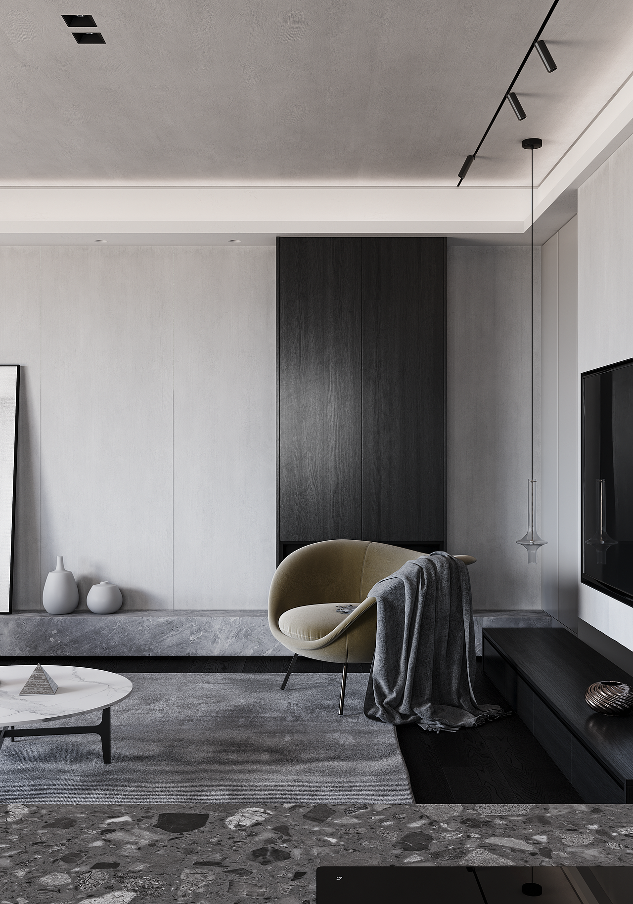 渲染作品丨Corona-简约大平层