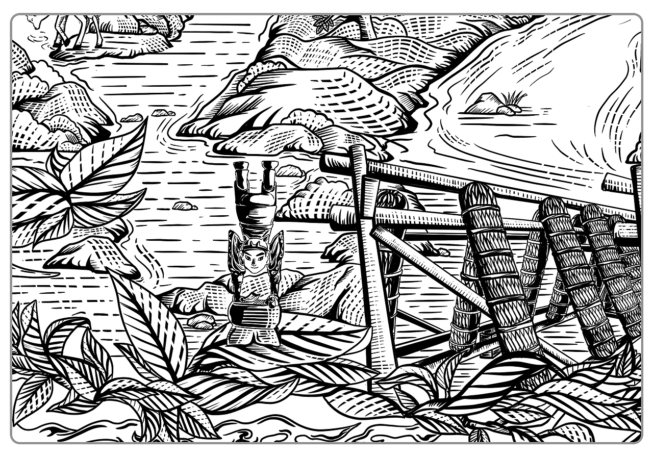 安化黑茶 I 版画艺术插画（图ZMzM2MjAyNDUy） - 商业插画 - 站酷设计师匡益达原创素材 - 站酷ZCOOL